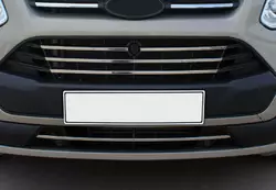 Накладки на решітку радіатора 2013-2018 (5 шт, нерж.) Carmos - Турецька сталь для Ford Custom рр