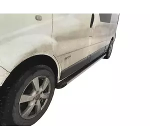 Бокові пороги Maya (2 шт., алюміній) Коротка база для Opel Vivaro 2001-2015 рр