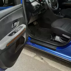 Накладки на дверні пороги EuroCap (4 шт, ABS) для Dacia Sandero 2021-2024 рр