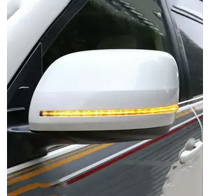 Кришки дзеркал (з LED повторителем, стиль 2020) Білий колір для Toyota Land Cruiser Prado 150