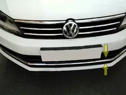 Накладки на решітку бампера 2014-2018 Carmos (нерж) для Volkswagen Jetta рр