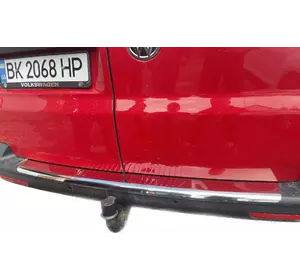 Накладка на задній бампер із загином (Carmos V1, сталь) для Volkswagen T5 2010-2015 рр