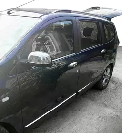 Накладки на дзеркала (2 шт., нерж.) OmsaLine - Італійська нержавійка для Dacia Lodgy 2012-2022 рр