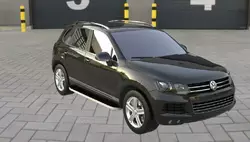 Бокові пороги Tayga Grey (2 шт., алюміній) для Volkswagen Touareg 2010-2018 рр