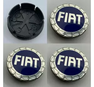 Ковпачки на диски V3 49/42.5 мм сині (4 шт, 46746586) для Тюнінг Fiat