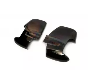 Накладки на дзеркала Чорний хром (2 шт, пласт) для Ford Transit 2014-2024 рр