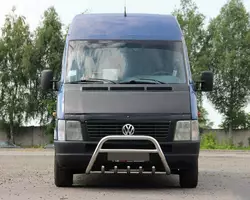 Кенгурятник WT003 (нерж) 60мм, з написом для Volkswagen LT 1998-2024 рр