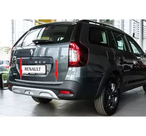 Кромка багажника (нерж) OmsaLine - Італійська нержавійка для Renault Logan MCV 2013-2022 рр
