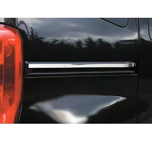 Молдинг під двері зрушення (2 шт, нерж.) OmsaLine - Італійська нержавійка для Peugeot Bipper 2008-2024 рр