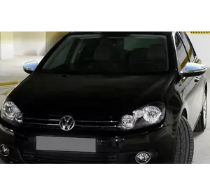 Накладки на дзеркала (HB, 2 шт, нерж) OmsaLine - Італійська нержавейка для Volkswagen Golf 6
