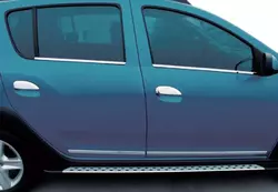 Накладки на ручки (4 шт., нерж.) OmsaLine - Італійська нержавійка для Dacia Logan II 2013-2022 рр