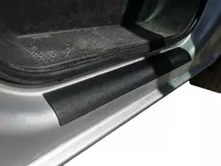 Накладки на дверні пороги ABS (2 шт, DDU) Глянець для Opel Vivaro 2001-2015 рр