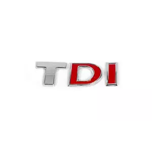 Напис Tdi (косою шрифт) T - хром, DI - червона для Volkswagen Caddy 2010-2015рр