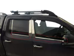 Окантовка вікон (4 смужки, нерж) OmsaLine - Італійська нержавійка для Volkswagen Amarok 2010-2022 рр