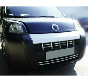 Накладка на решітку (15 част, нерж) OmsaLine - Італійська нержавійка для Peugeot Bipper 2008-2024 рр