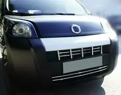 Накладка на решітку (15 част, нерж) OmsaLine - Італійська нержавійка для Peugeot Bipper 2008-2024 рр