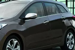 Накладки на дзеркала з вирізом під поворот (2 шт., нерж) ABS - Хромований пластик для Hyundai I-30 2012-2017 рр
