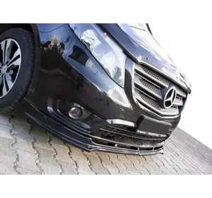 Накладка на передній бампер ЛИП (чорна) для Mercedes Vito / V-class W447 2014-2024 рр