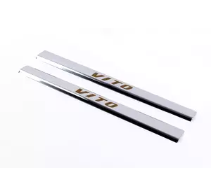 Накладки на пороги Vip-style (2 шт, нерж) для Mercedes Vito W638 1996-2003 років
