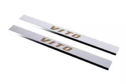 Накладки на пороги VIP-style (2 шт, сталь) для Mercedes Vito / V-class W447 2014-2024 рр
