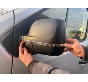 Смужки на дзеркала (2 шт, нерж) для Opel Vivaro 2015-2019 рр