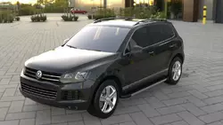 Бокові пороги Duru (2 шт., алюміній) для Volkswagen Touareg 2010-2018 рр