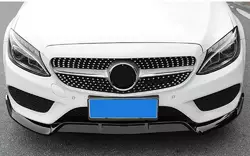 Передня лип накладка V2 1234 Upgrade (чорна, 2014-2018) для Mercedes C-сlass W205 рр
