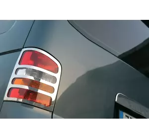 Накладки на задні фонарі ( 2 шт., нерж) 2 двері, OmsaLine - Італійська нержавейка для Volkswagen T5 Transporter 2003-2010 рр