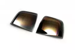 Накладки на дзеркала Чорний хром (2 шт., пласт) для Fiat Doblo II 2010-2022 рр