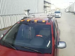 Козирьок лобовога скла (LED, чорний мат) для Dacia Sandero 2007-2013 рр