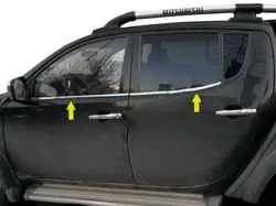 Нижня окантовка вікон (нерж) для Mitsubishi L200 2015-2024 рр