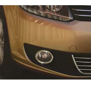 Накладки на противотуманки (2 шт., нерж) OmsaLine - Італійська нержавійка для Volkswagen Caddy 2010-2015рр