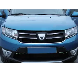 Накладки на решітку `варіант 1` (4 шт., нерж.) для Dacia Sandero 2013-2020 рр
