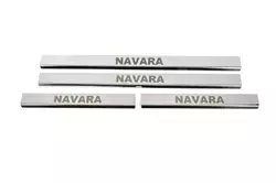 Накладки на пороги (4 шт, нерж) для Nissan Navara 2006-2015 рр