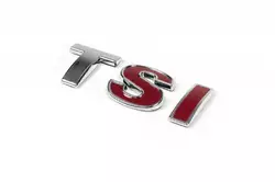 Напис TSI (прямий шрифт) T - хром, SI - червона для Volkswagen Golf 6
