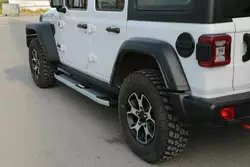 Бокові пороги Mevsim Grey (2 шт., Алюміній) для Jeep Wrangler 2018-2024 рр