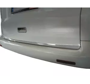 Накладка на кромка багажника (нерж) 2 двері - розсувні двері для Volkswagen T5 Multivan 2003-2010 рр