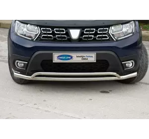 Передній захист Vegas (60/42мм, нерж) для Dacia Duster 2018-2024 рр