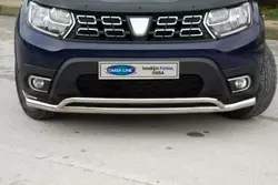 Передній захист Vegas (60/42мм, нерж) для Dacia Duster 2018-2024 рр