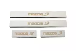 Накладки на пороги (4 шт, Глянець, нерж) для Mazda 3 2013-2019 рр