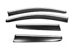 Вітровики з хромом (4 шт., Sunplex Chrome) для Nissan Qashqai 2007-2010 рр