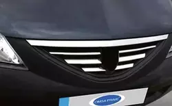 Накладки на решітку радіатора (нерж.) Carmos - Турецька сталь для Dacia Logan I 2008-2012 рр