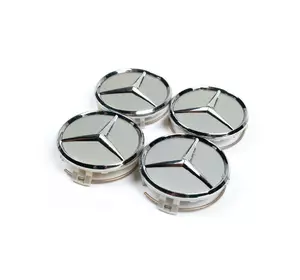 Ковпачки на диски 70/75 мм з кільцем (4 шт, сірі) для Тюнінг Mercedes