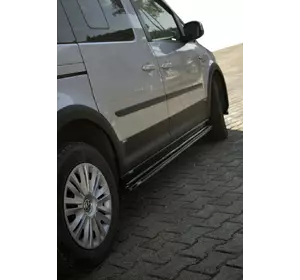 Накладки на бічні пороги EuroCap (чорні) для Volkswagen Caddy 2015-2020 рр