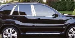 Молдинги стійок дверних (нерж.) для BMW X5 E-70 2007-2013рр
