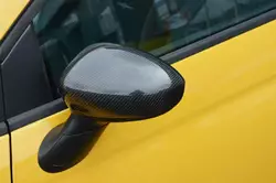 Накладки на дзеркала 2007-2015 (2 шт., натуральний карбон) для Fiat 500/500L