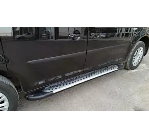 Бокові пороги Allmond Grey (2 шт., алюміній) Максі база для Volkswagen Caddy 2015-2020 рр
