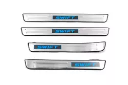 Накладки на пороги Libao LED (4 шт, нерж) для Suzuki Swift