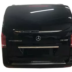 Планка над номером широка (нерж) OmsaLine - Італійська нержавійка для Mercedes Vito / V-class W447 2014-2024 рр