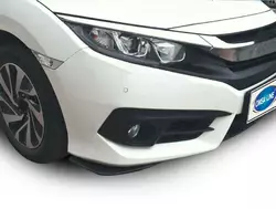 Флап накладки на передній бампер (2 шт, чорні) для Honda Civic Sedan X 2016-2021 рр